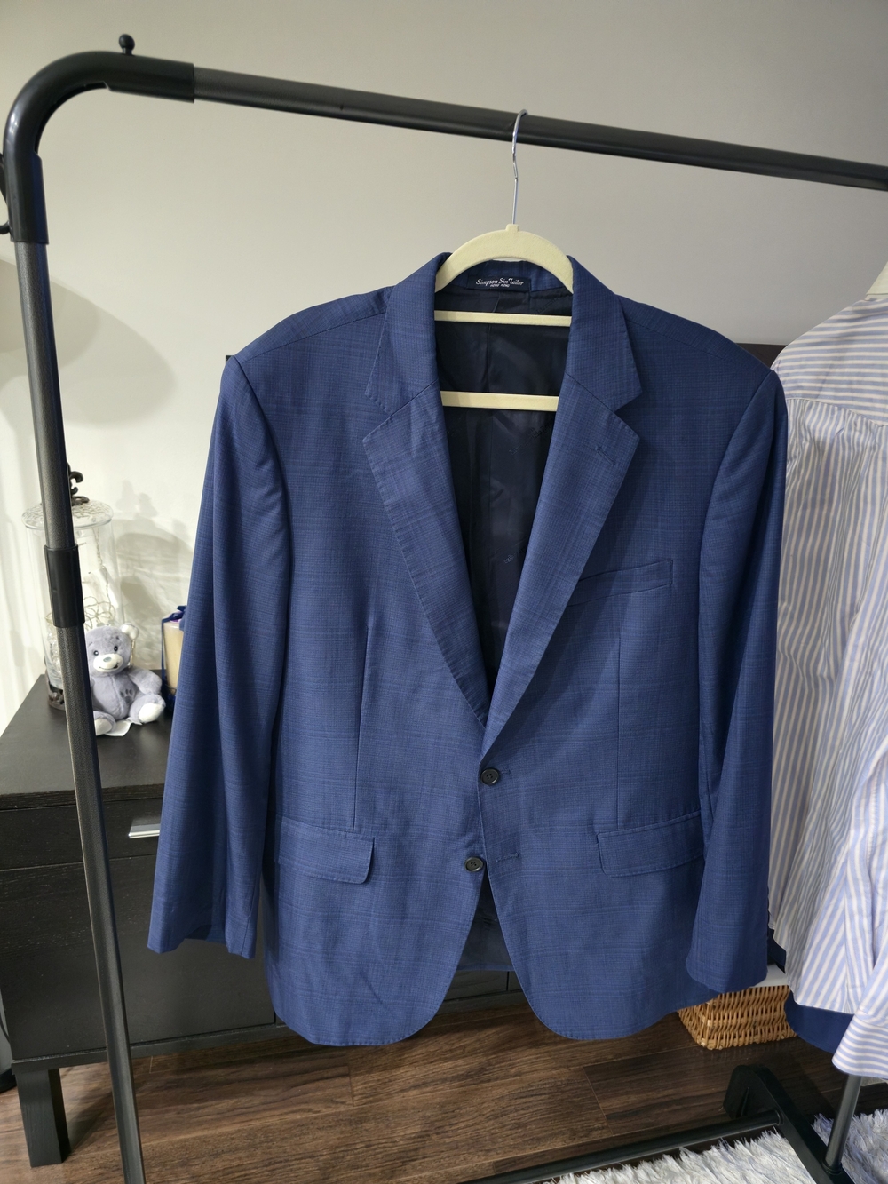 Custom Simpson Sin Tailor Ermenegildo Zegna Trofeo 600 Wool Blazer Jacket Blue